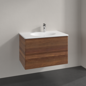 Villeroy et Boch Antao meuble sous-vasque L04100HM 78,8x50,4x49,6cm, avec structure frontale, noyer chaleureux, avec éclairage
