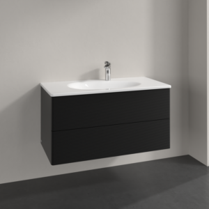Villeroy and Boch Antao vanity unit L05100PD 98.8x50.4x49.6cm, with front structure, black matt lacquer, with lighting