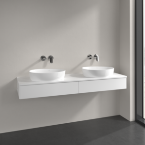 Villeroy und Boch Antao Waschtisch-Unterschrank L17010MT 160x19x50cm, Waschbeckenplattenfarbe Lack, white matt lacquer, Mit Beleuchtung