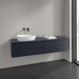 Villeroy and Boch Antao vanity unit L26010HG 160x36x50cm, washbasin top colour lacquer, midnight blue matt lacquer, with lighting