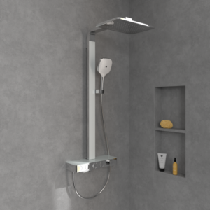 Villeroy und Boch Infinity Showers Duschsystem TVS11000500061 413x1055x561mm, eckig, Wandmontage, chrom