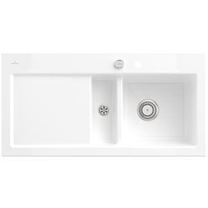 Villeroy & Boch Subway 60 Einbauspüle 671202R1 rechts, mit Ablaufgarnitur und Exzenterbetätigung, 1000 x 510 mm, weiß alpin