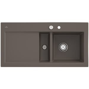 Villeroy &amp; Boch Subway 60 built-in sink 671202TR right, with drain fitting and eccentric operation, 1000 x 510 mm, Timber