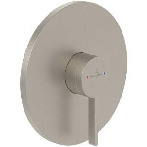 Villeroy und Boch Dawn Fertigmontageset TVS10635211064 Unterputz-Einhebel-Duscharmatur, Wandmontage, brushed nickel black