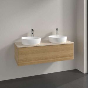 Villeroy und Boch Antao Waschtisch-Unterschrank K35013HN 120x36x50cm, Waschbeckenplattenfarbe botticino, honey oak
