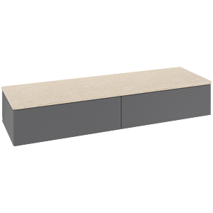 Villeroy &amp; Boch Antao Sideboard L42103GK 160x26.8x50cm, washbasin top color botticino, anthracite matt lacquer