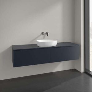 Villeroy und Boch Antao Waschtisch-Unterschrank K36010HG 160x36x50cm, Waschbeckenplattenfarbe Lack, midnight blue matt lacquer