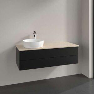 Villeroy und Boch Antao Waschtisch-Unterschrank K22013PD 120x36x50cm, Waschbeckenplattenfarbe botticino, black matt lacquer