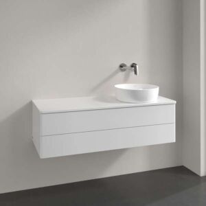 Villeroy &amp; Boch Antao vanity unit K23050GF 120x36x50cm, tap hole, washbasin top color: glossy white lacquer