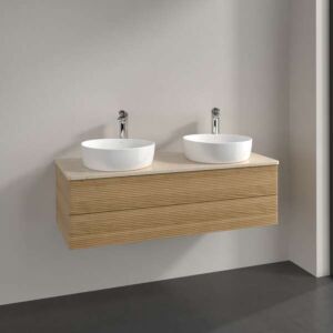 Villeroy und Boch Antao Waschtisch-Unterschrank K24113HN 120x36x50cm, Waschbeckenplattenfarbe botticino, honey oak