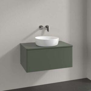 Villeroy und Boch Antao Waschtisch-Unterschrank K30010HL 80x36x50cm, Waschbeckenplattenfarbe Lack, leaf green matt lacquer