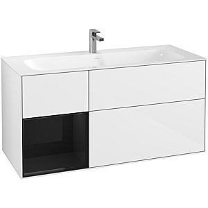 Villeroy et Boch Finion Villeroy et Boch F060PHGF 119,6x59,1cm, étagère gauche Glossy Black Lacquer , laqué blanc brillant