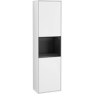 Villeroy and Boch Finion cabinet F460PDGF 41.8x151.6x27cm, left, shelf black matt lacquer, glossy white lacquer