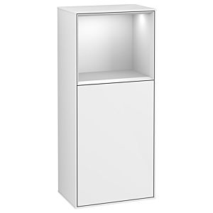 Villeroy und Boch Finion Seitenschrank F520MTGF 41,8cm, links, Ladestation, Regal White matt lacquer, Glossy white lacquer