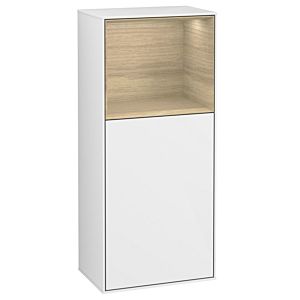 Villeroy und Boch Finion Seitenschrank F520PCGF 41,8cm, links, Ladestation, Regal Oak Venerr, Glossy white lacquer
