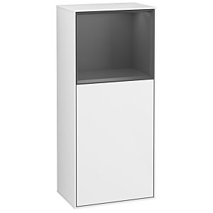 Villeroy und Boch Finion Seitenschrank F530GKGF 41,8cm, rechts, Ladestation, Regal Anthracite Matt Lacquer, Glossy white lacquer