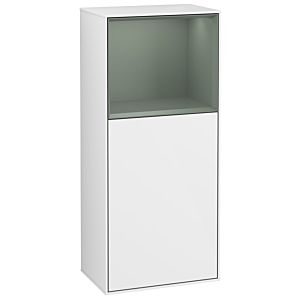 Villeroy und Boch Finion Seitenschrank F530GMGF 41,8cm, rechts, Ladestation, Regal Olive Matt Lacquer, Glossy white lacquer