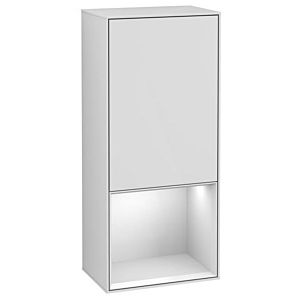 Villeroy und Boch Finion Seitenschrank F550GJGF 41,8x93,6x27cm, rechts, Regal unten Light grey matt, Glossy white lacquer