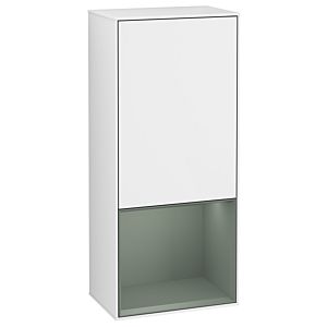 Villeroy und Boch Finion Seitenschrank F550GMGF 41,8x93,6x27cm, rechts, Regal unten Olive Matt, Glossy white lacquer