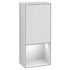 Villeroy und Boch Finion Seitenschrank F550MTGF 41,8x93,6x27cm, rechts, Regal unten White Matt, Glossy white lacquer