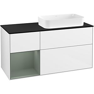 Villeroy et Boch Finion Villeroy et Boch F682GMGF 120x60.3x50.1cm, étagère à gauche Olive Matt Lacquer , laqué blanc brillant
