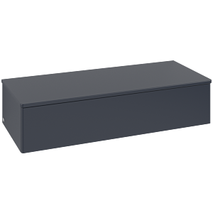 Villeroy &amp; Boch Antao Sideboard L41000HG with lighting, 1 drawer, 1200 x 268 x 500 mm, smooth front, Midnight Blue Matt Lacquer / Midnight Blue Matt Lacquer