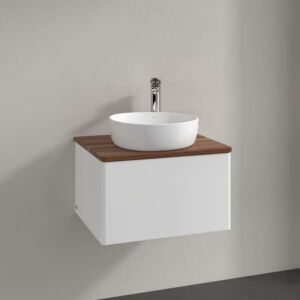 Villeroy und Boch Antao Waschtisch-Unterschrank K29012MT 60x36x50cm, Waschbeckenplattenfarbe warm walnut, white matt lacquer