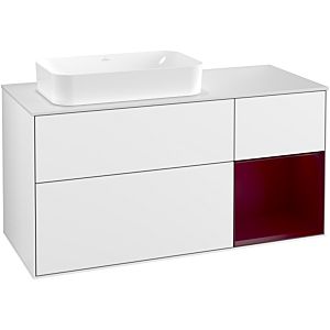 Villeroy and Boch Finion Villeroy and Boch Finion G281HBGF 120cm, cover plate matt white, emotion, shelf on the right Peony , glossy white lacquer