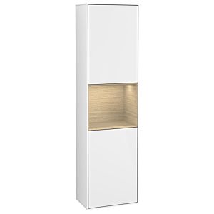 Villeroy und Boch Finion Hochschrank G460PCGF 41,8x151,6cm, links, Emotion, Regal Oak Venerr, Glossy white lacquer