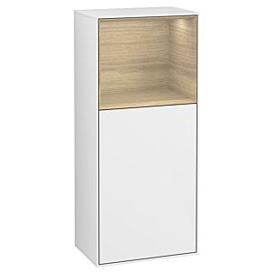 Villeroy and Boch Finion side cabinet G500PCGF 41.8x93.6cm, left, emotion, shelf above Oak Veneer , glossy white lacquer