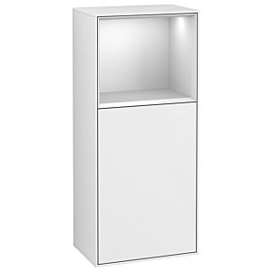Villeroy and Boch Finion side cabinet G510MTGF 41.8x93.6cm, right, emotion, shelf above White Matt , glossy white lacquer
