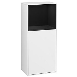 Villeroy und Boch Finion Seitenschrank G520PHGF 41,8cm, links, Ladestation, Emotion, Regal Glossy Black Lacquer, Glossy white lacquer