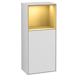 Villeroy und Boch Finion Seitenschrank G530HFGF 41,8cm, rechts, Ladestation, Emotion, Regal Gold Matt Lacquer, Glossy white lacquer