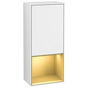 Villeroy und Boch Finion Seitenschrank G550HFGF 41,8cm, rechts, Emotion, Regal unten Gold matt, Glossy white lacquer