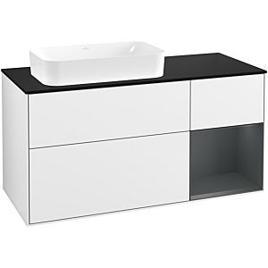 Villeroy und Boch Finion Waschtischunterschrank G692HGGF 120x60,3x50,1cm, Regal rechts Midnight Blue Matt Lacquer, Glossy white lacquer