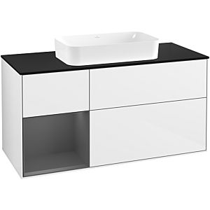 Villeroy and Boch Finion Villeroy and Boch Finion G702GKGF 120x60.3x50.1cm, shelf on the right anthracite matt, glossy white lacquer