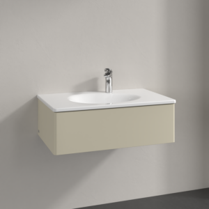 Villeroy et Boch Antao meuble sous-vasque K01000HJ 78,8x25,6x49,6cm, sans structure frontale, laqué mat gris soie