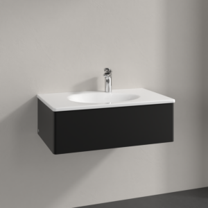 Villeroy und Boch Antao Waschtisch-Unterschrank K01000PD 78,8x25,6x49,6cm, ohne Frontstruktur, black matt lacquer