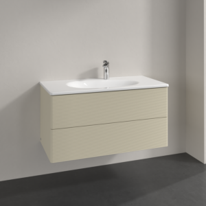 Villeroy und Boch Antao Waschtisch-Unterschrank K05100HJ 98,8x50,4x49,6cm, mit Frontstruktur, silk grey matt lacquer