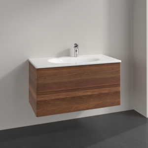 Villeroy und Boch Antao Waschtisch-Unterschrank K05100HM 98,8x50,4x49,6cm, mit Frontstruktur, warm walnut
