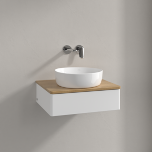 Villeroy &amp; Boch Antao vanity unit K07011MT 60x19x50cm, washbasin top color honey oak, white matt lacquer