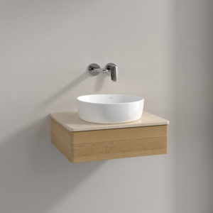 Villeroy und Boch Antao Waschtisch-Unterschrank K07013HN 60x19x50cm, Waschbeckenplattenfarbe botticino, honey oak