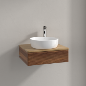 Villeroy und Boch Antao Waschtisch-Unterschrank K07151HM 60x19x50cm, Hahnloch, Waschbeckenplattenfarbe honey oak, warm walnut