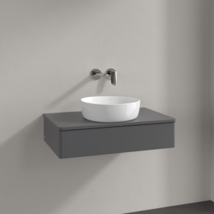 Villeroy und Boch Antao Waschtisch-Unterschrank K08010GK 80x19x50cm, Waschbeckenplattenfarbe Lack, anthracite matt lacquer