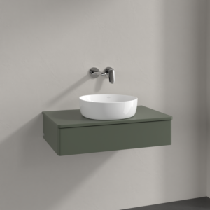Villeroy &amp; Boch Antao vanity unit K08010HL 80x19x50cm, washbasin top color: leaf green matt lacquer