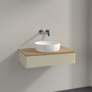 Villeroy und Boch Antao Waschtisch-Unterschrank K08011HJ 80x19x50cm, Waschbeckenplattenfarbe honey oak, silk grey matt lacquer