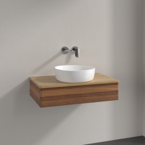 Villeroy &amp; Boch Antao vanity unit K08011HM 80x19x50cm, washbasin top color honey oak, warm walnut