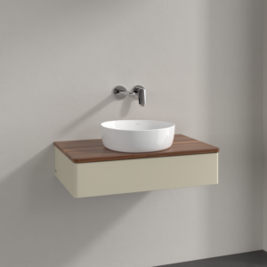 Villeroy und Boch Antao Waschtisch-Unterschrank K08012HJ 80x19x50cm, Waschbeckenplattenfarbe warm walnut, silk grey matt lacquer