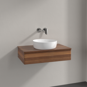 Villeroy &amp; Boch Antao vanity unit K08012HM 80x19x50cm, washbasin top color warm walnut, warm walnut