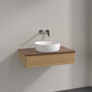 Villeroy und Boch Antao Waschtisch-Unterschrank K08012HN 80x19x50cm, Waschbeckenplattenfarbe warm walnut, honey oak